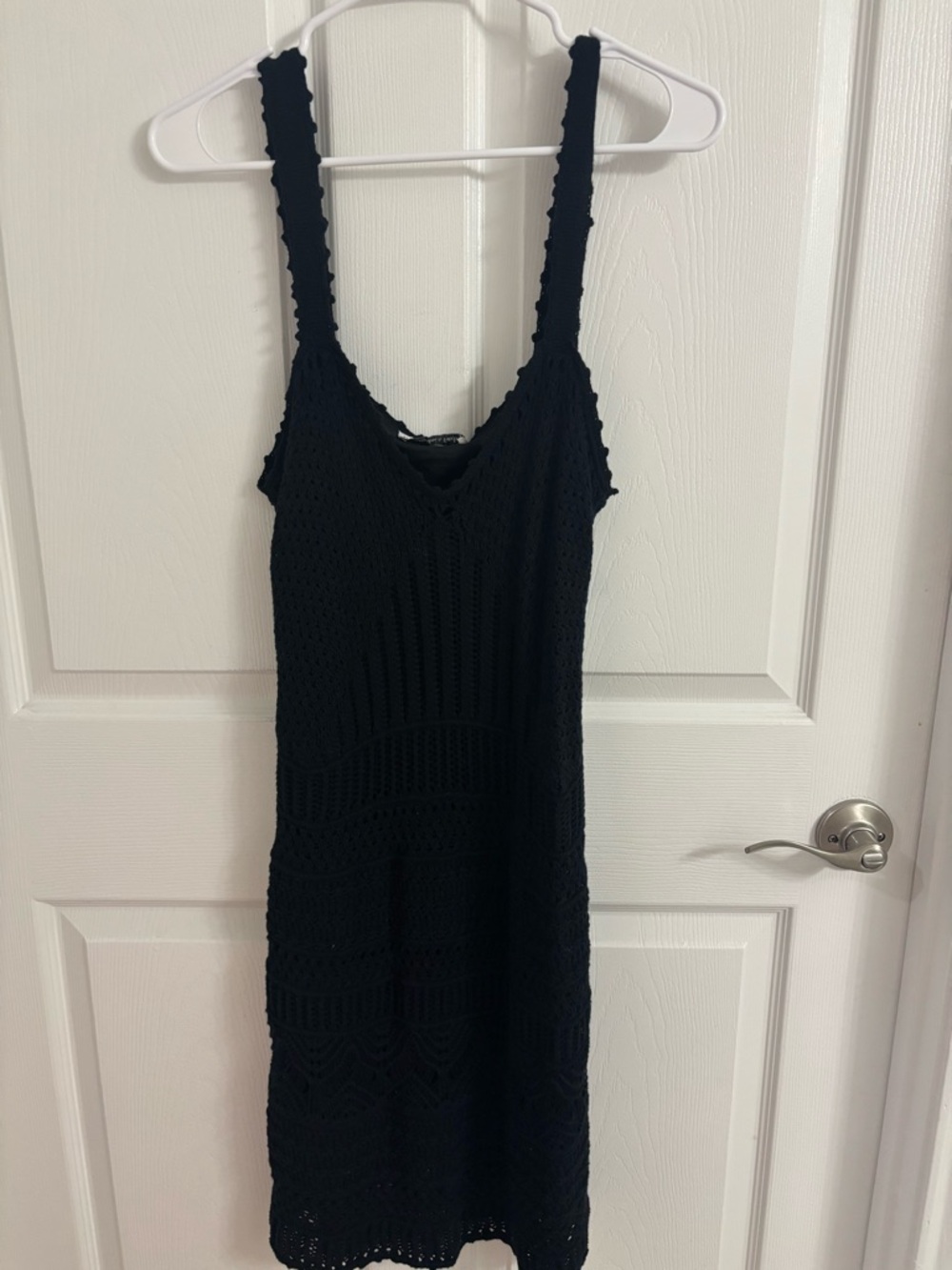 Abercrombie & Fitch Black Crocheted V-Neck Tank